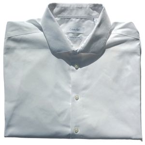 Calvin Klein White Long-Sleeve Button Up, 18 36/37, White